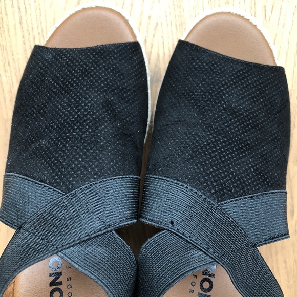 Sonoma Black Wedges Open Toe Shoes - Picture 9 of 11